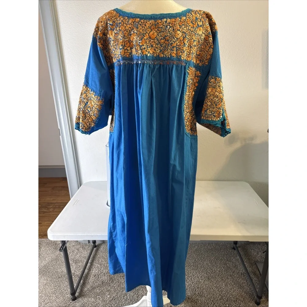 San Antonio Oaxaca Mexican Dress Hand Embroidered Silk Threads